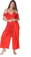 Women's Satin Kimono Robes Bridesmaid Wedding Robes Silky Bathrobes Summer Loungewear Nightsuit Nighty Honeymoon Special（Red）