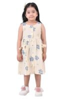 Girls Embroidery Cotton Long Sleeve Flower Dresses LH5460 for 1-8 Years (Yellow Flower)