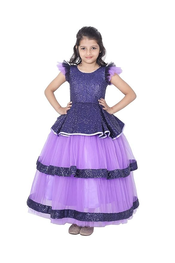 Fashion Baby-Girls Kids Fancy Prom Dress Princess Gown Birthday Dresses 5-6Years