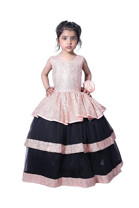 Baby-Girls Kids Fancy Prom Dress Princess Gown Birthday Dresses 10-11Years (Pink)