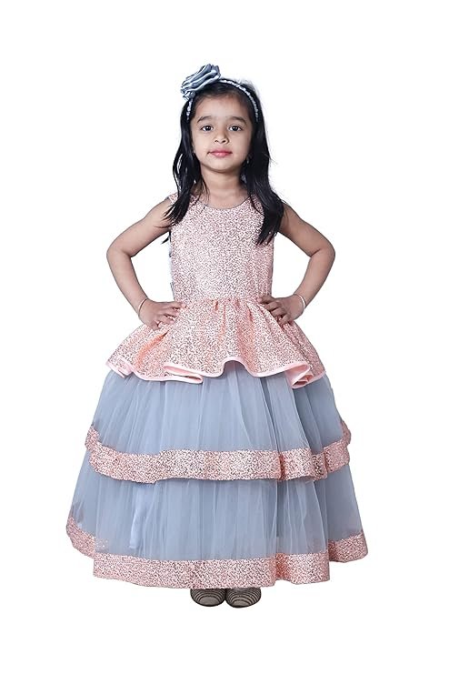 Baby-Girls Kids Fancy Prom Dress Princess Gown Birthday Dresses 5-6Years