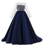 Net Wedding Maxi Dress for Women (Dark blue)