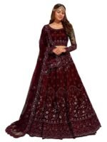 Elegant and Stylish Lehenga Choli for Women – Traditional Indian Wear with Embroidery, Perfect for Weddings and Festivals (Zareen-Maroon)