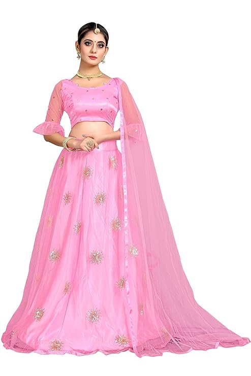 Elegant and Stylish Lehenga Choli for Women – Traditional Indian Wear with Embroidery, Perfect for Weddings and Festivals (Surya-Pink)