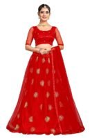 Elegant and Stylish Lehenga Choli for Women – Traditional Indian Wear with Embroidery, Perfect for Weddings and Festivals (Surya-Red)