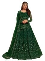 Elegant and Stylish Lehenga Choli for Women – Traditional Indian Wear with Embroidery, Perfect for Weddings and Festivals (Zareen-Green)