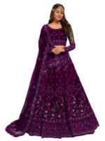 Elegant and Stylish Lehenga Choli for Women – Traditional Indian Wear with Embroidery, Perfect for Weddings and Festivals (Zareen-Purple)