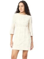 Women's Cotton Fit and Flare Above The Knee Dress(Birch)
