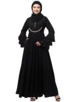 Umbrella Abaya With Attached Belt And Bell Sleeves - Made with Nida Matte