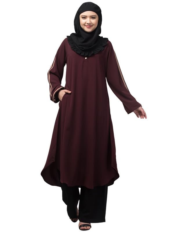 Knee Length Abaya With A Top And Plazo - Made with Nida Matte for Women