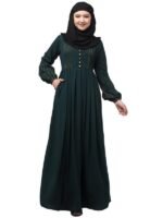 Umbrella Abaya With Adjustable Belt And Striped Design - Made with Nida Matte for Women and Girls