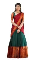 Women's Indian Traditional Kanjivaram Silk Pure Weaving Lehenga Choli Along With Dupatta And Blouse Piece(Red)