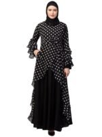 Asymmetrical Long Maxi Abaya Dress Made in Nida & Georgette Fabric for Women and Girls