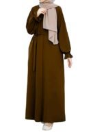 Abaya Burqa Dress's for Women Stitched Burkha | Casual Wear Abaya Burqa(Brown)