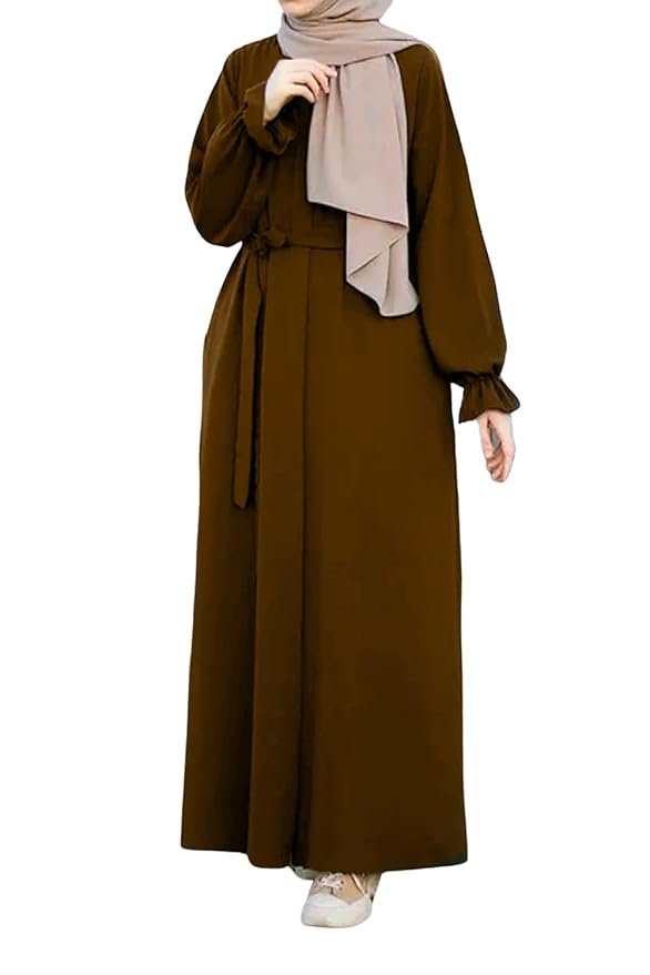 Abaya Burqa Dress's for Women Stitched Burkha | Casual Wear Abaya Burqa(Brown)