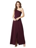 Women's Bodycon Slit Maxi Dress(Wine)