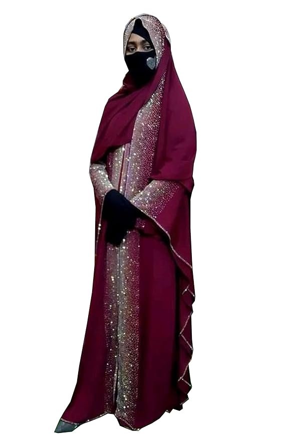 Nida Fabric Free Size Muslim Burqa/Abaya & Burkha Dress For Muslim Women( Maroon)