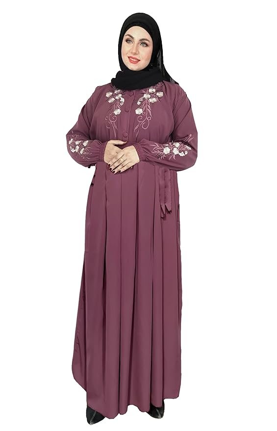 Free Size Muslim Burqa/Abaya & Burkha Dress for Muslim Women And Girl's(Purple)