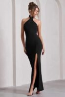 Women's Sleeveless Backless Maxi Dress | Soft Lycra | Bodycon Fit(Black)