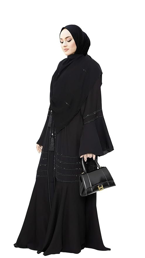 Nida Fabric Free Size Muslim Burqa/Abaya & Burkha Dress for Muslim Women(Black)