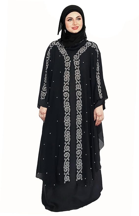 Nida fabric Free Size Muslim Burqa/Abaya &  Dress for Muslim Women(Black)