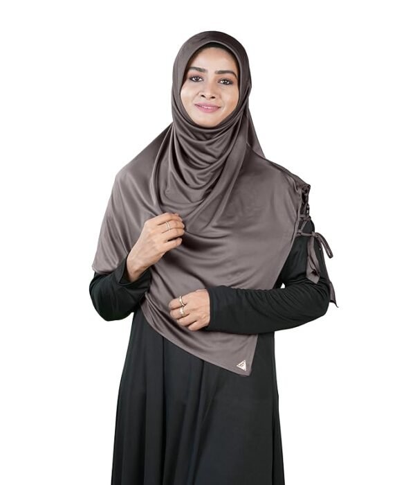 Soft Stretchable Ready-to-Wear Hijab Scarf for Muslim Women(Grey)