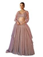 Women's Georgette Sequin Embroidery Work Lehenga Choli with Dupatta For Women