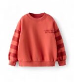 Boys & Girls Oversized Sweatshirt | Placement Print | Age 3-10 Years | Warm & Comfortable Kids Pullover(Reddish)