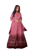 Women's Maxi Anarkali Dress(Pink)