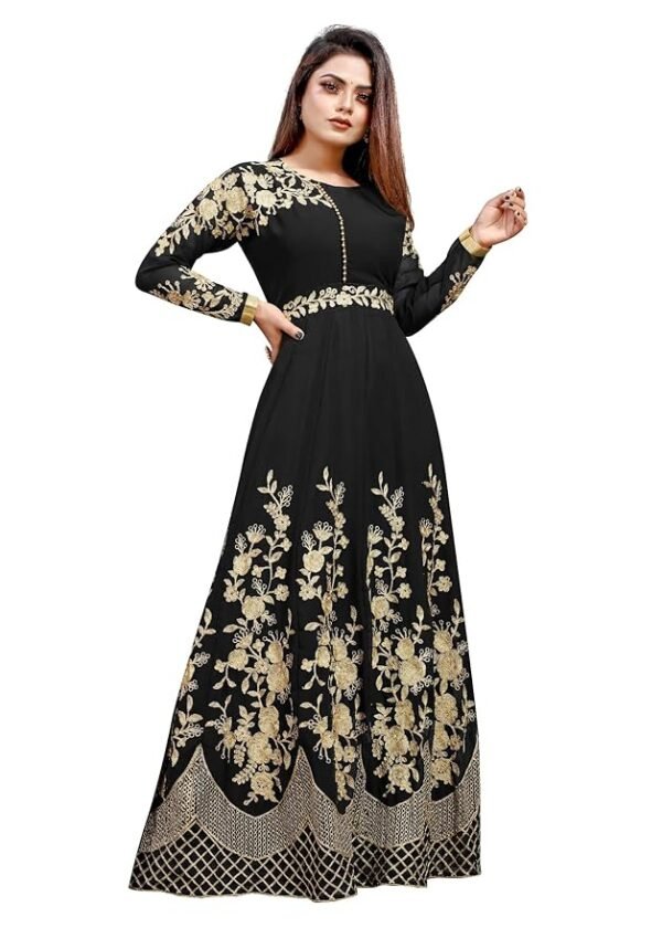 Women's Georgette Embroidered Semi-Stitched Gown