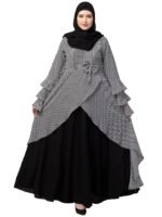 Asymmetrical Long Maxi Abaya Dress Made in Nida & Georgette Fabric for Women and Girls