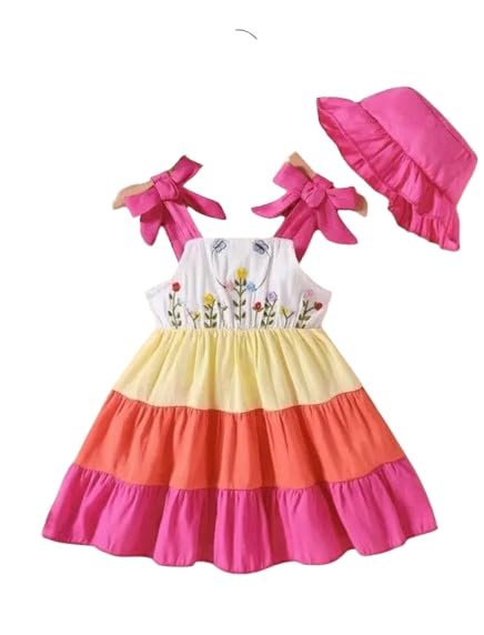 Kid Girls Multicolor Sleeveless Floral Frock Dress