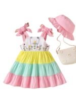 Kid Girls Multicolor Sleeveless Floral Frock Dress