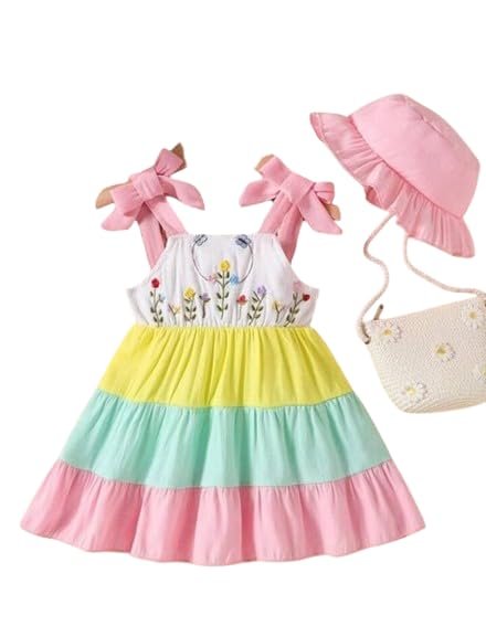 Kid Girls Multicolor Sleeveless Floral Frock Dress