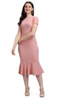 Women’s Bodycon Midi Dress(Peach)