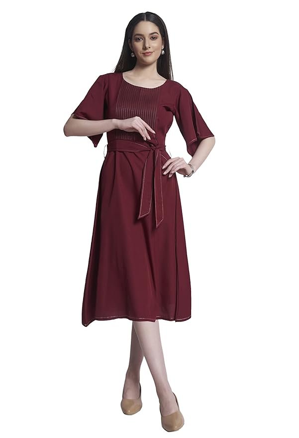 Women Contrast Stitch Dress for Women |Casual Occasions