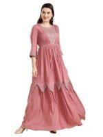 Women's Chinon Chiffon Traditional Ethnic Long Western