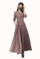 Women's Fit and Flare Maxi Dress(Coral)