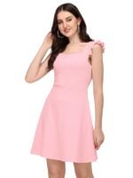 Western Dress || Stretchable Solid Sleeveless Frill Dress for Women || Western Dresses for Women